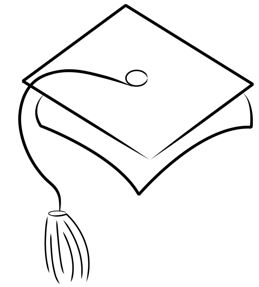 Graduation cap clipart black and white clipartfest