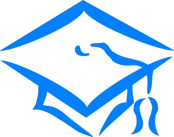 Blue Graduation Cap Clip Art at Clker