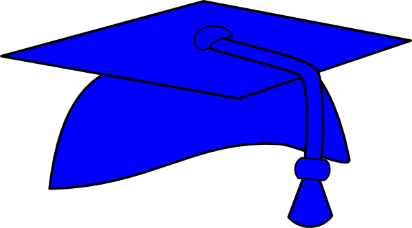 Graduation cap clip art blue