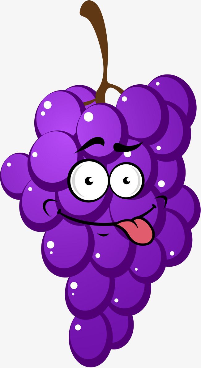 Purple cartoon grapes.