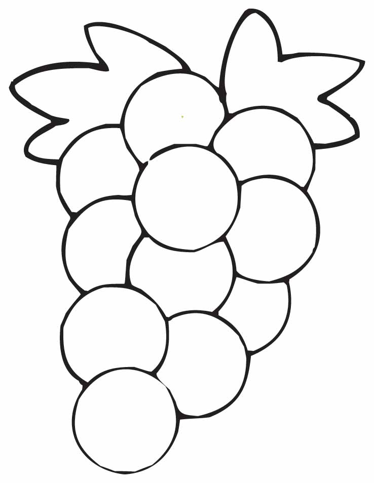 grapes clipart coloring