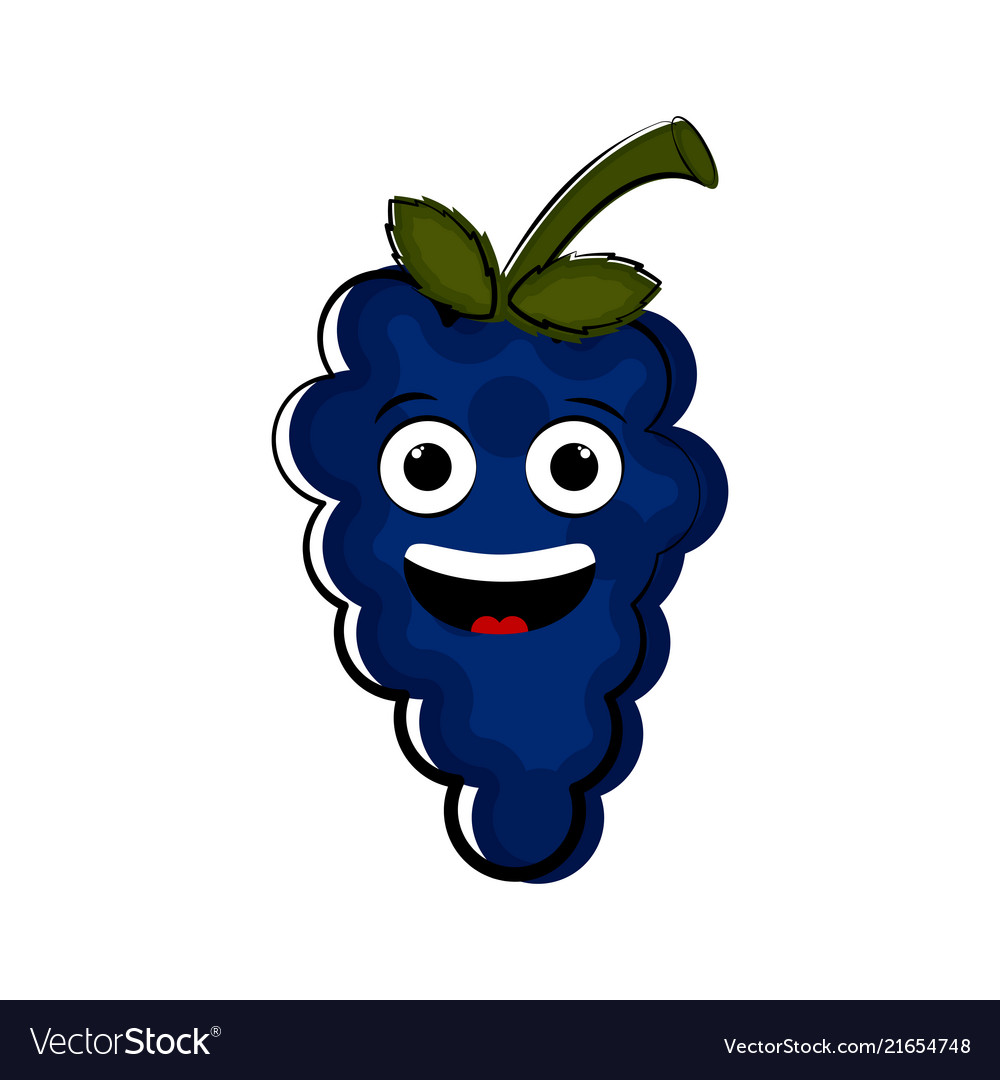 Happy grapes cartoon character emote