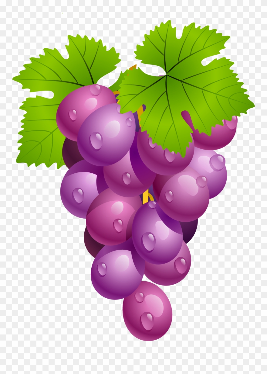 Grapes with leaves.