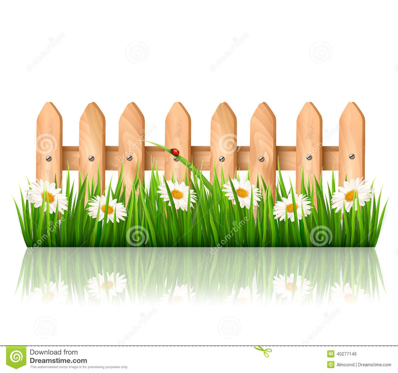 Fence with grass clipart