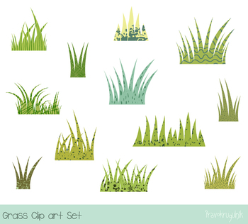 Green grass clipart, Easter spring grass with texture, Tufts of grass clip  art