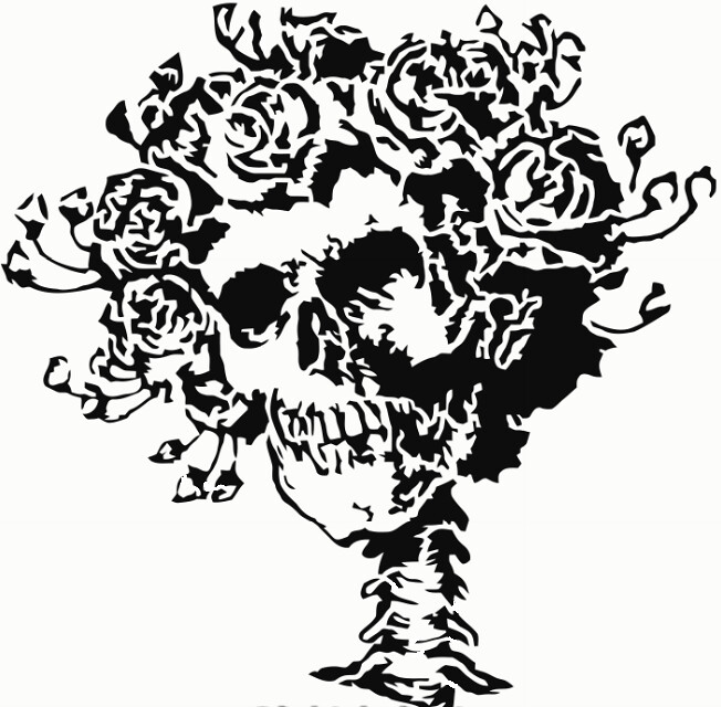 Grateful dead skull roses.