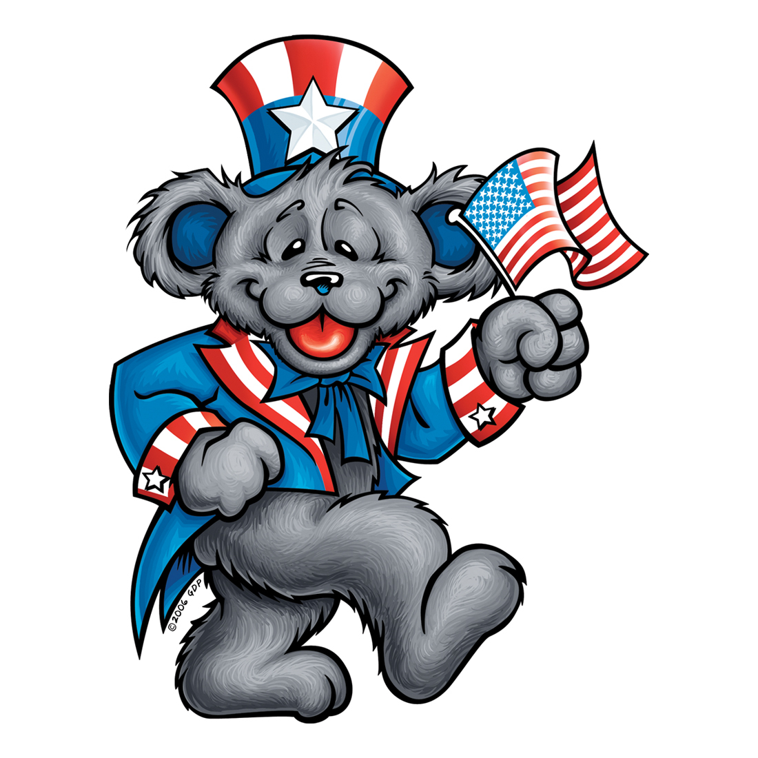 Patriot bear sticker.