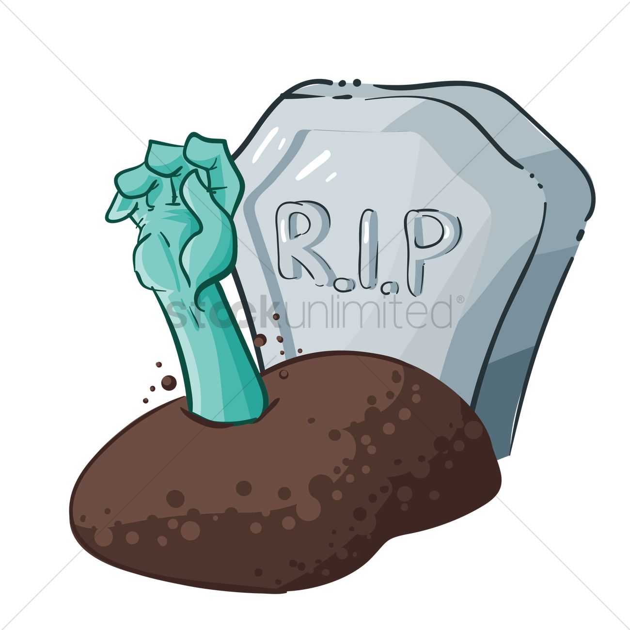 Zombie hand emerging from a grave Vector Image