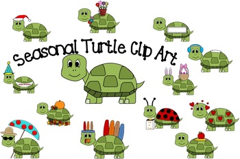 Seasonal Turtle Clip Art