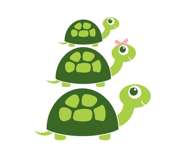 Turtle Family wall decals