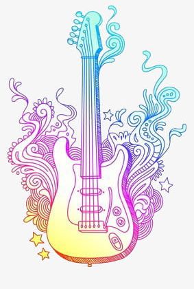Painted guitar png.