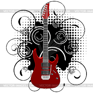 Guitar on abstract grunge background