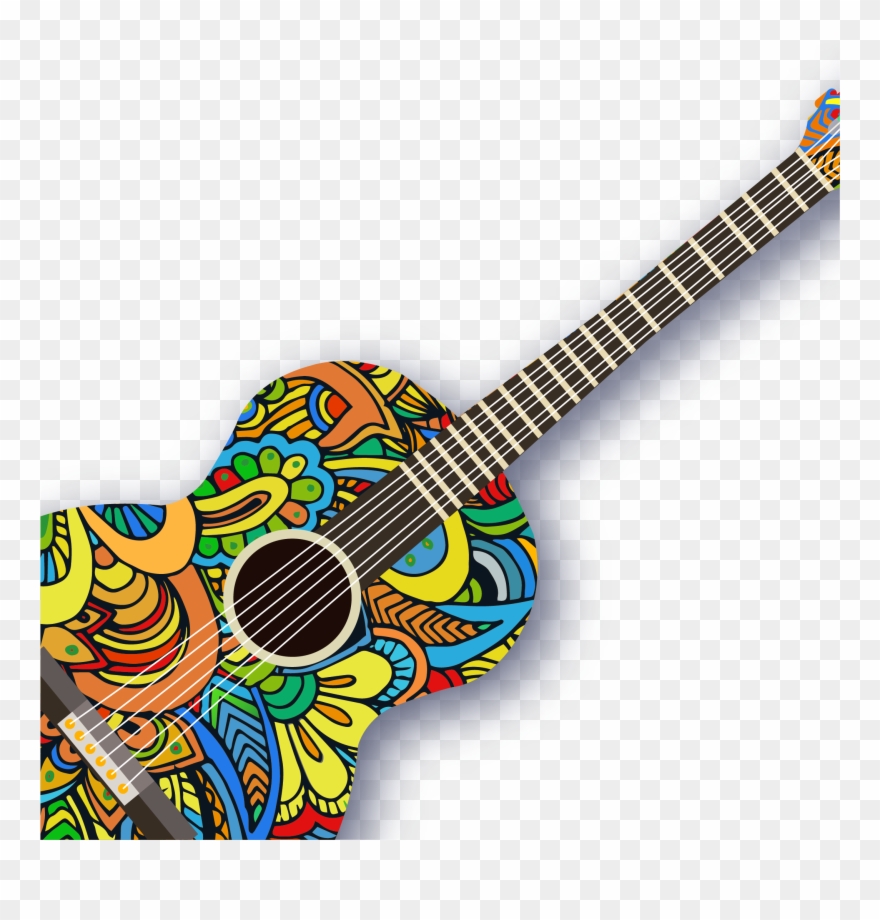 Ukulele Pattern Creative Guitar Vector Acoustic