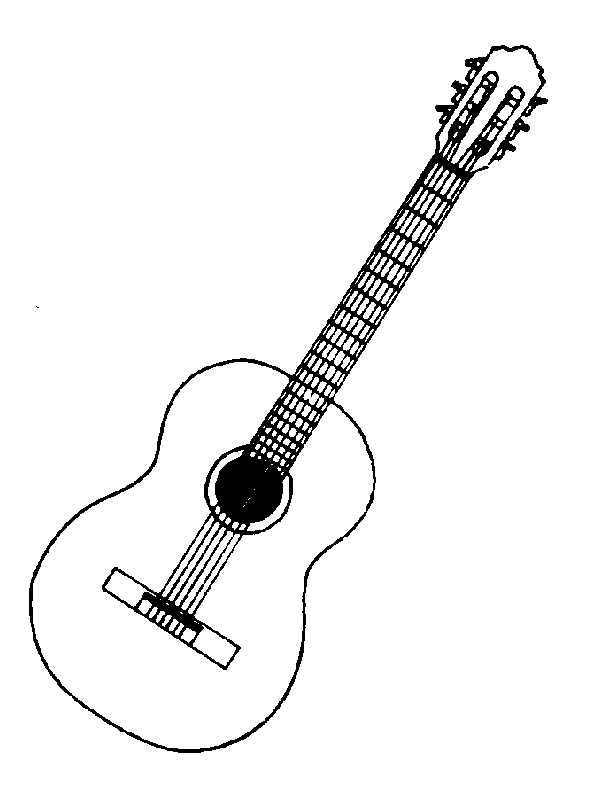 guitar clipart black and white