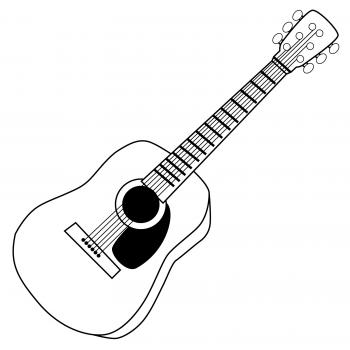 Guitar black and white guitar clipart black and white