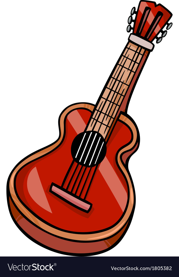Acoustic guitar cartoon.
