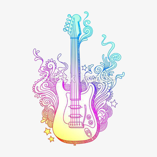 Acoustic Guitar Clipart colorful guitar