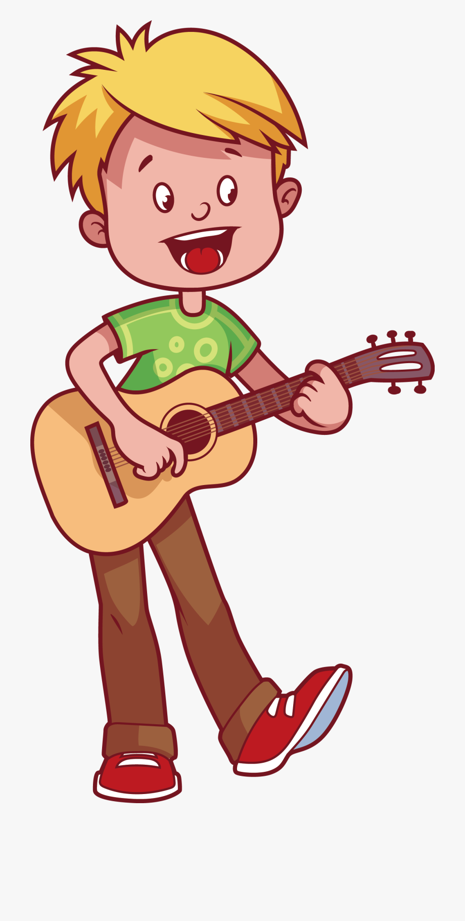 Boy playing guitar.