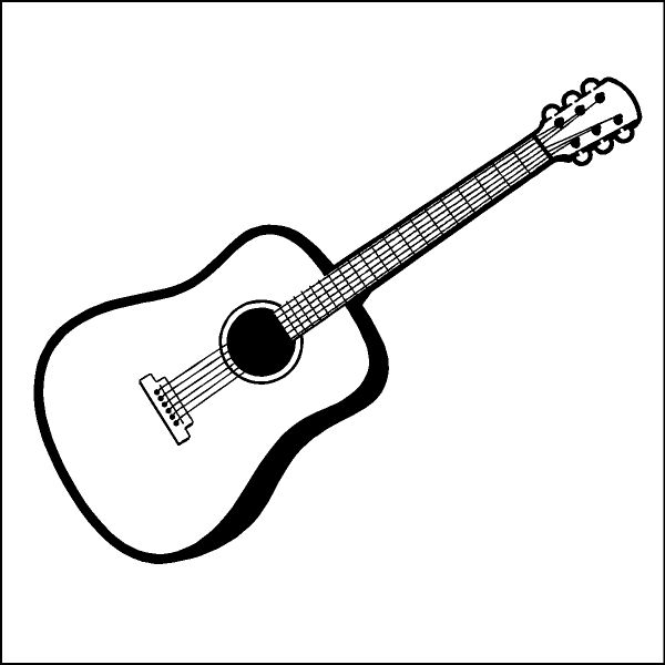 Guitar Clipart Black And White