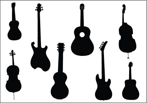 Music instruments silhouette.