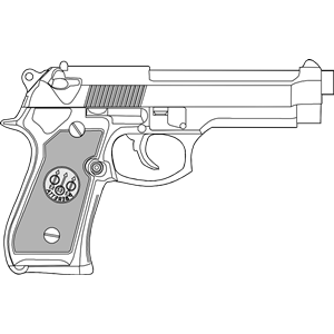 9mm pistol clipart, cliparts of