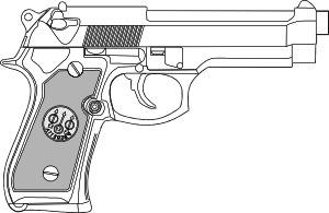 Pistol outline clip.
