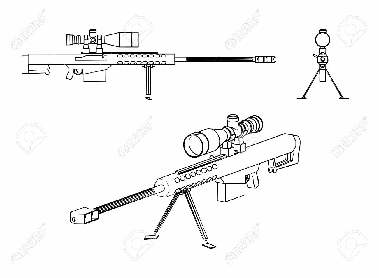 Rifle clipart outline.