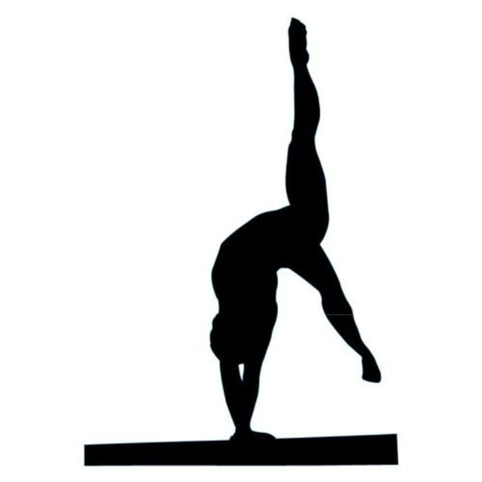 Gymnastics handstand silhouette. 