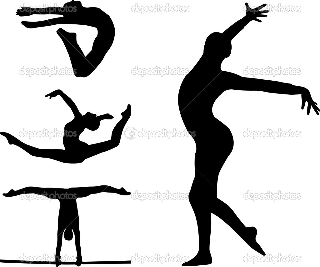 Gymnastics silhouette splits.
