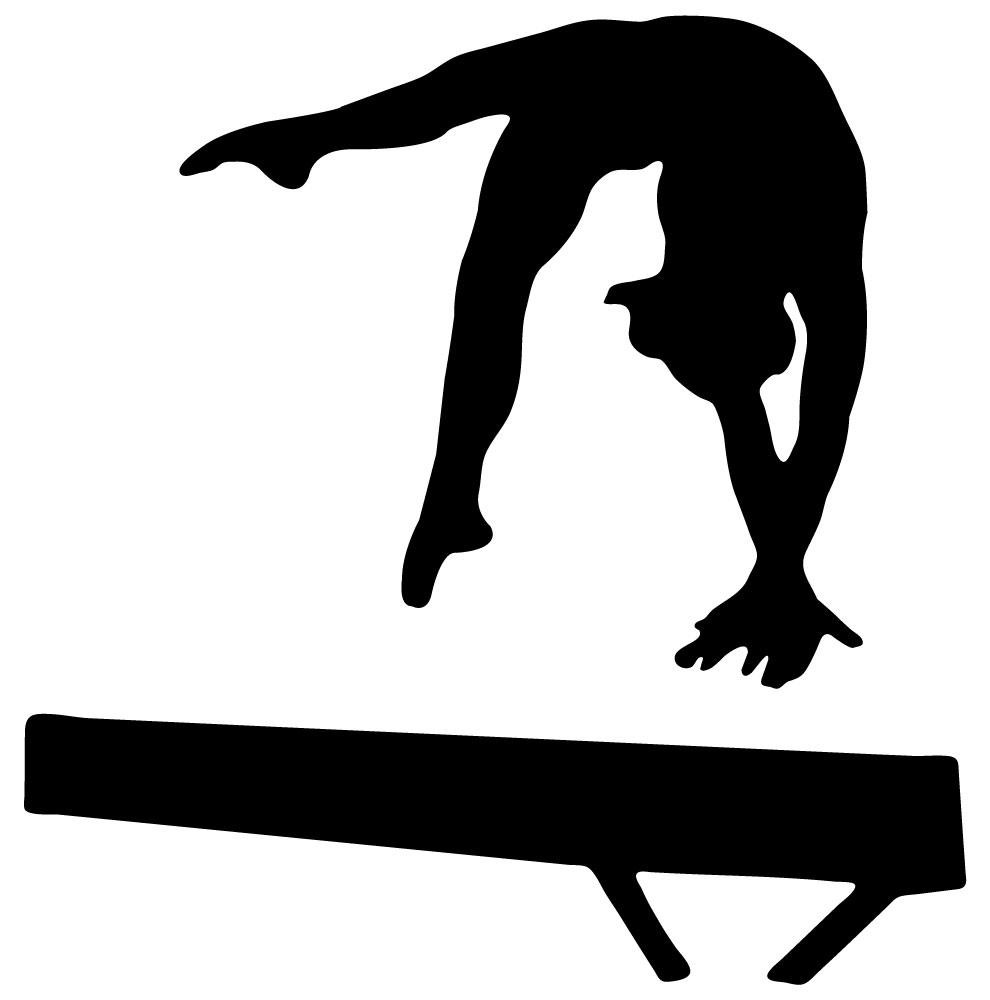 Gymnastics silhouette leap.