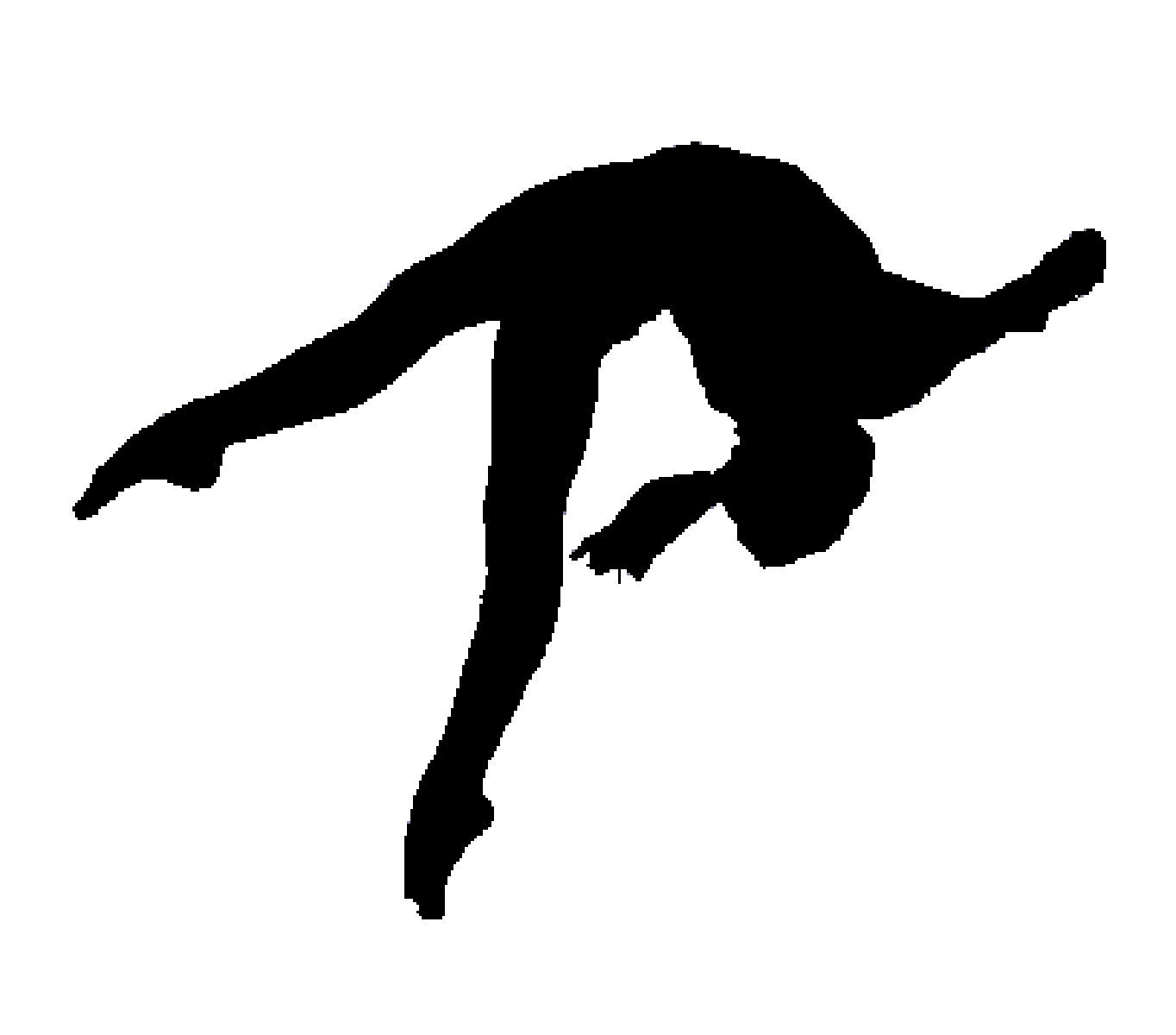 Gymnastics Silhouette Split Clip art