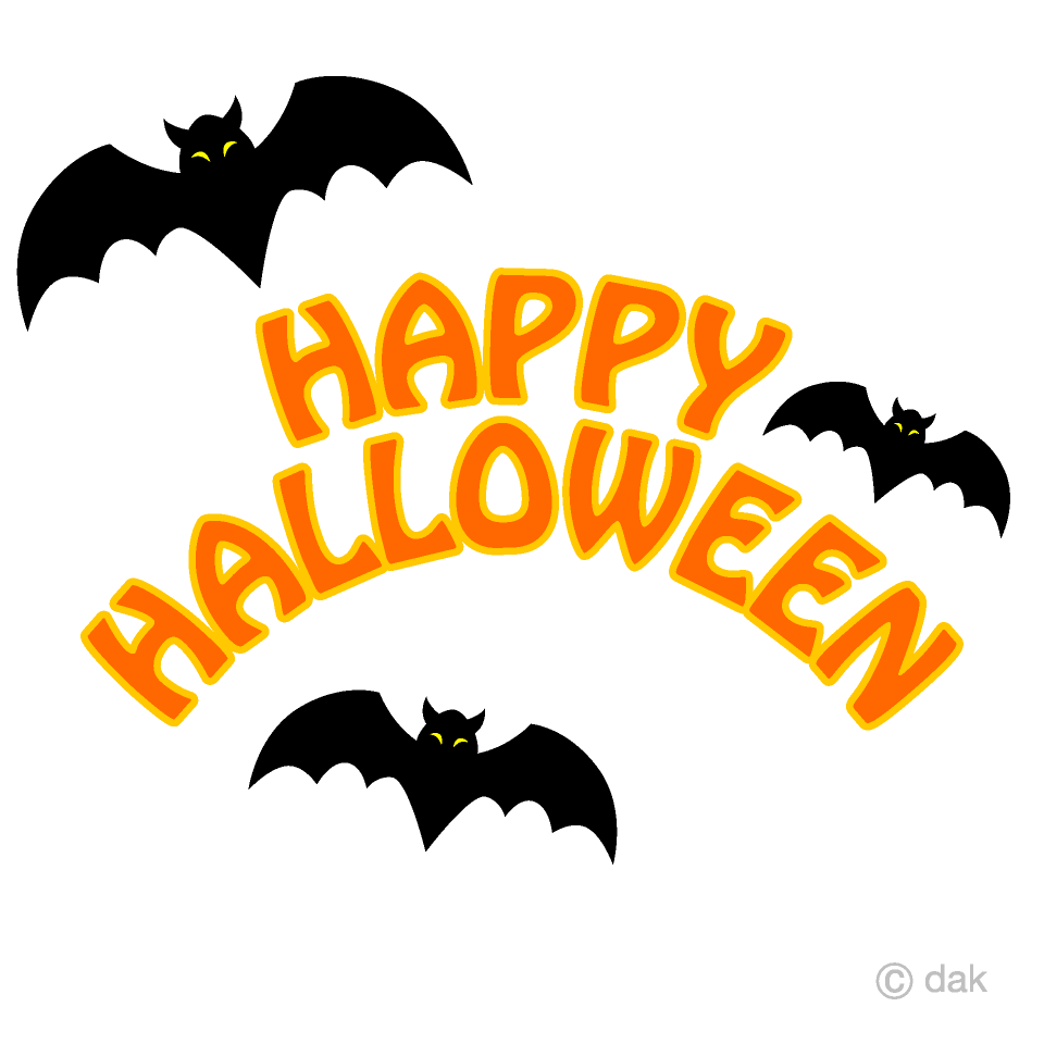 Free Bats Happy Halloween Clipart Image
