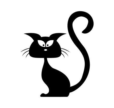 Halloween cat clipart black and white