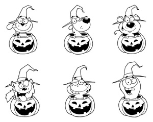 Halloween Dog Clipart Black And White