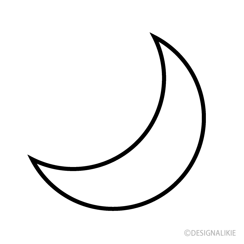 Free Black and White Moon Symbol Image
