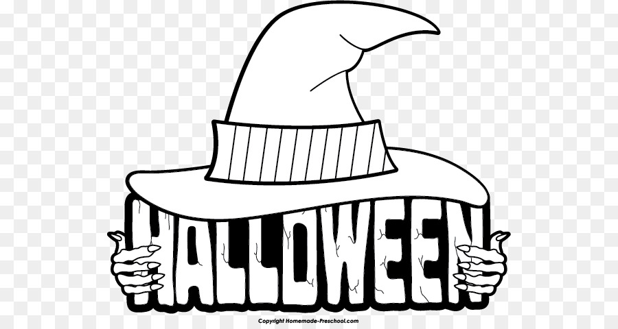 halloween clipart black and white transparent background