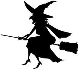 halloween clipart black and white witch