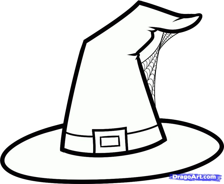 Witch Hat Halloween Clipart Black And White Clipartxtras Png