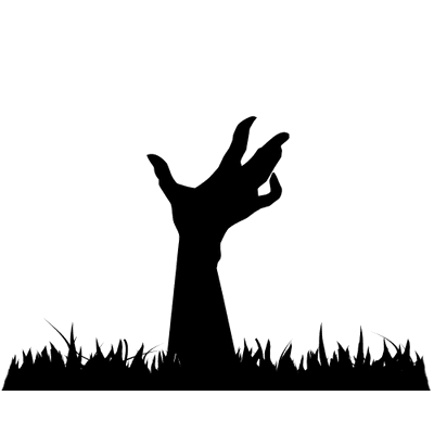 Black and White Zombie Hand Clipart transparent PNG