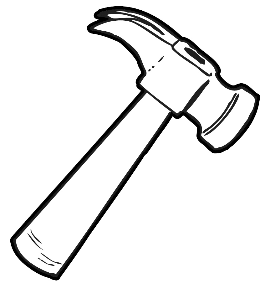 Hammer clipart black and white Unique A Hammer Free Download
