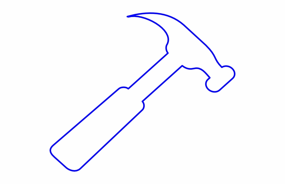 Blue Outline Hammer Svg Clip Arts