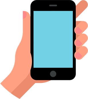 Phone One Hand Holding The Clipart Cartoon Flat Image And