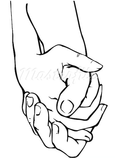 Holding hands clipart.