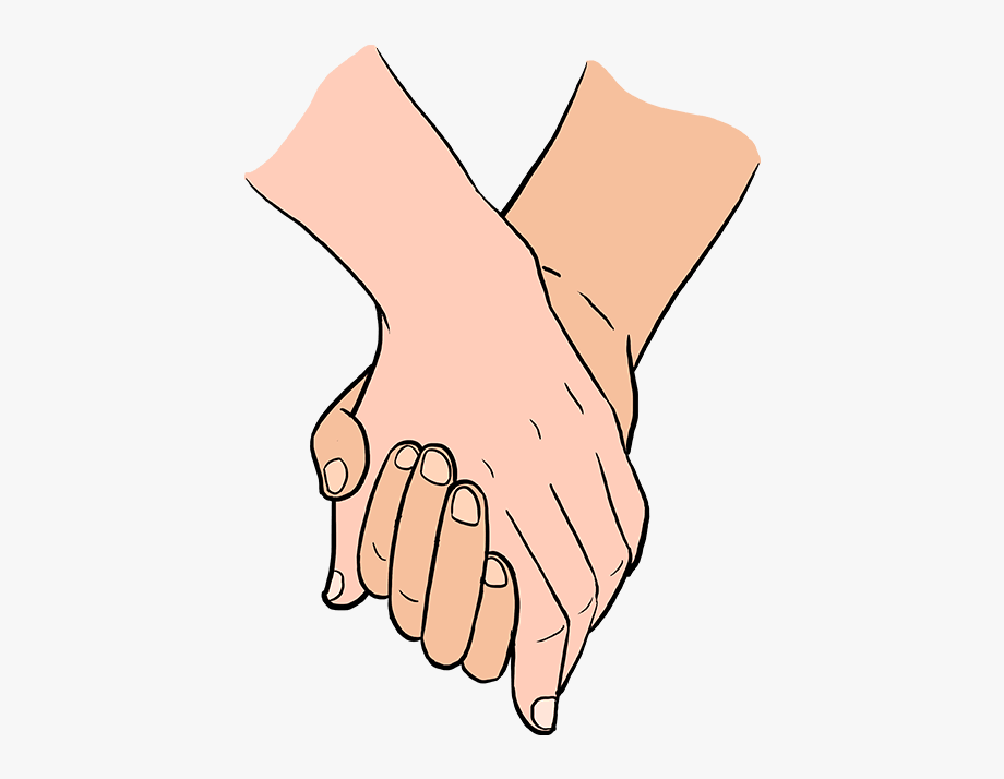 Holding hands cartoon.