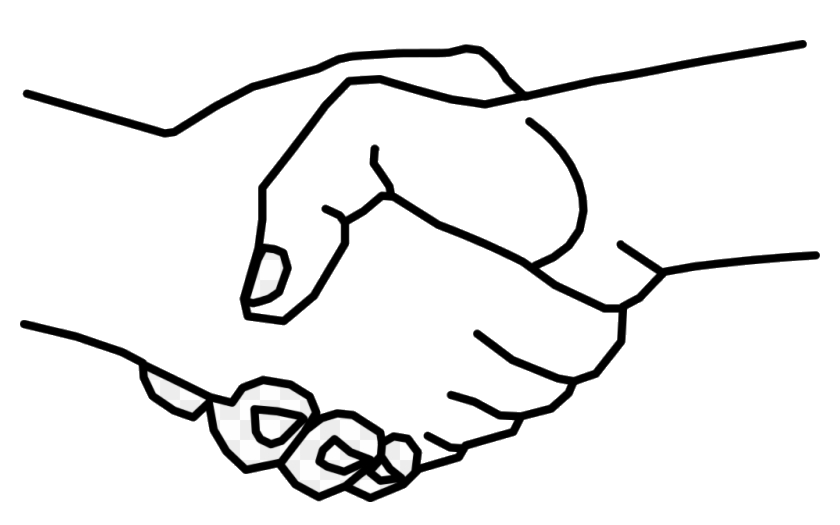 Hand Logo Clipart Shake Hands Shaking Drawing Free