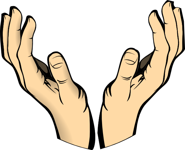 Outstretched hand clipart.