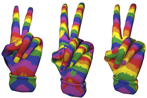 LGBTQ Clipart Set Victory Rainbow Hand