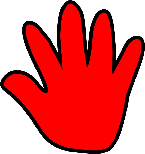 Red hand clipart