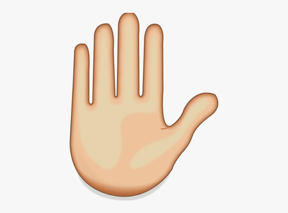 Hand emoji raised.