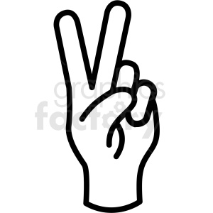 Hand peace gesture vector icon